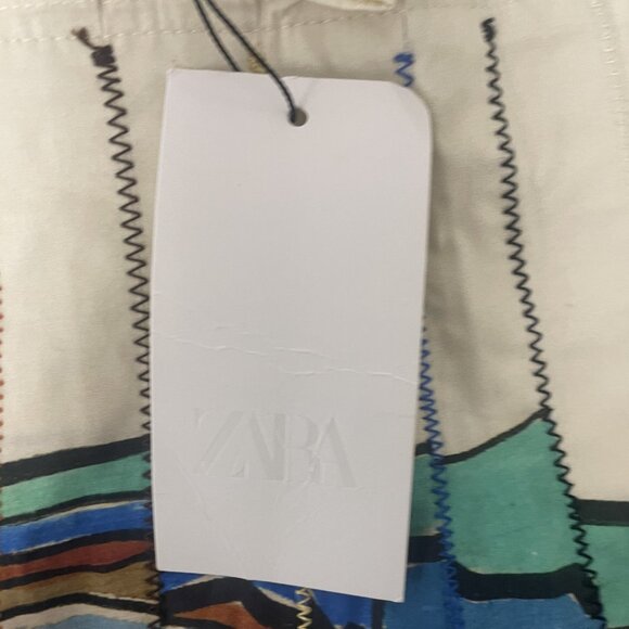 Zara Womens Midi Skirt Large L Multicolor Pleated Abstract Painting 3145/176 NWT - Picture 6 of 13